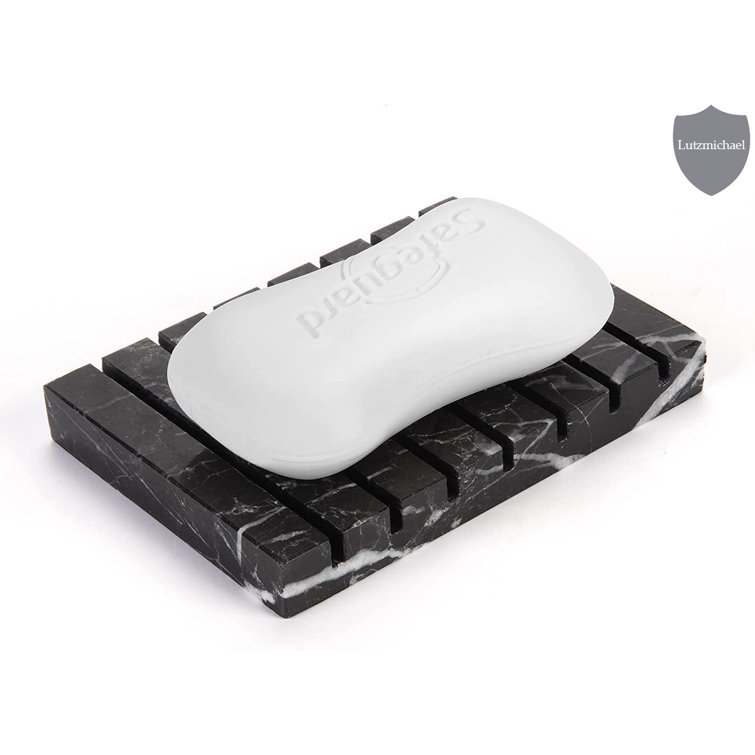 Rebrilliant Black Marble Soap Dish Natural Marble Stone Soap Holder For ...